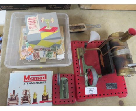 A SMALL SELECTION OF MAMOD STEAM ENGINE PIECES TO INCLUDE BOXED POLISHING MACHINE 