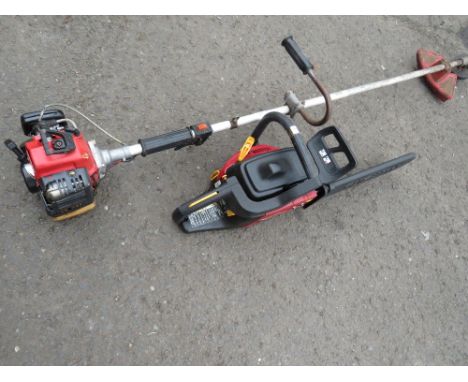 A KAWASAKI TG24 PETROL STRIMMER AND A HOMELITE PETROL CHAINSAW (2)