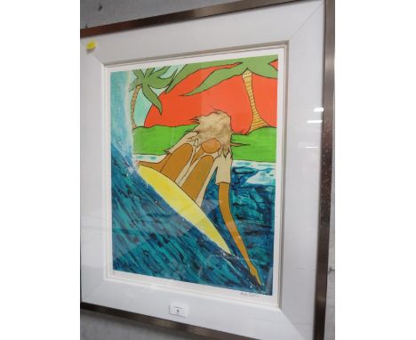 AND DAVIS - A MODERN SURFING THEMED MIXED MEDIA STUDY No. 14 / 200