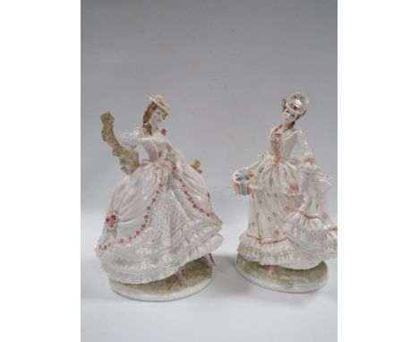 A ROYAL WORCESTER LIMITED EDITION FIGURINE "FOLLOW THE SUN" TOGETHER WITH "THE TIME OF ROSES" (2)