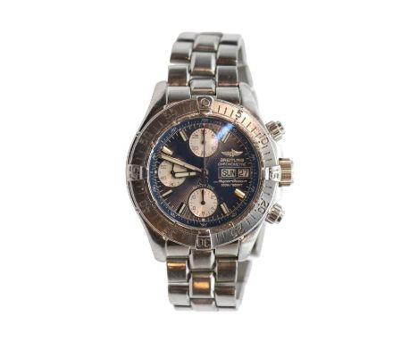 Breitling Superocean Chronometer Stainless steel wristwatch with bracelet 500m A13340 in Fabric zipped pouch 