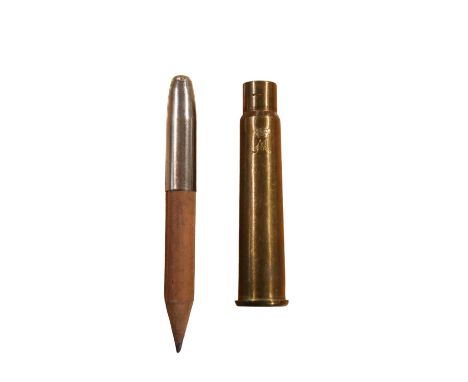 Princess Mary Bullet Pencil. The brass case with crowned M Monogram and date 1914