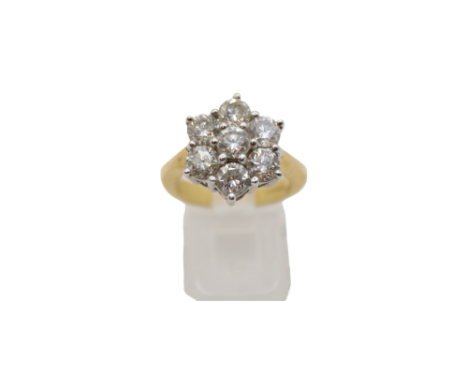 Fine Ladies 18ct Gold Diamond Seven Stone Diamond Ring 2.4ct total G/H Si Estimated 9.6g total weight Size M