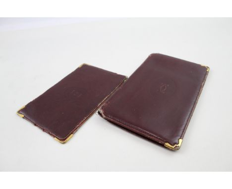 Must De Cartier Burgandy Leather Document / Note Holders / Wallets Vintage x 2 