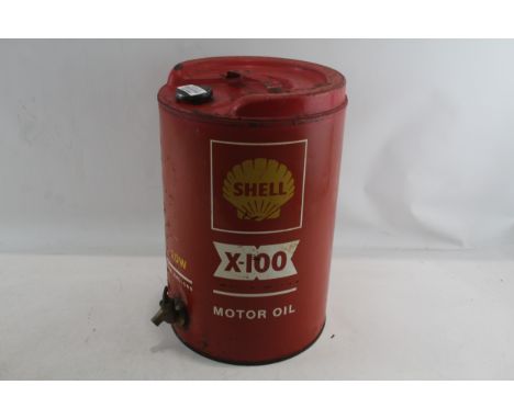 Vintage Shell X-100 5 Gallon Oil Can Empty 