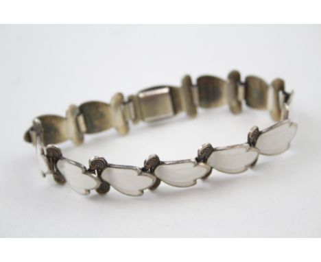 Scandi Sterling Silver White Enamel Bracelet by Andresen &amp; Scheinpfluf 24g 