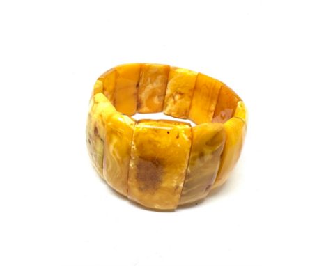 Large Vintage Baltic egg yolk Amber Bracelet weight  52g 
