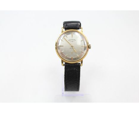 Mens Vintage Rotary Gold Tone Watch Hand-Wind Working 