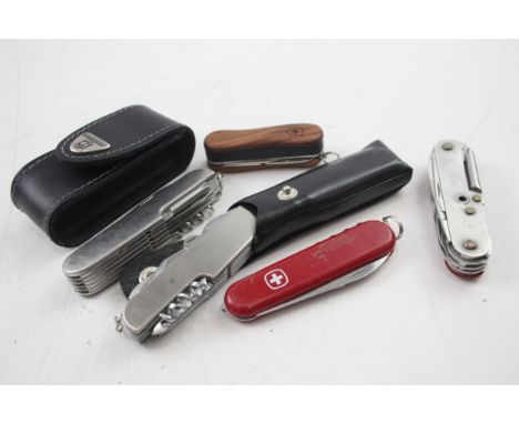 5 x Vintage Swiss Army &amp; Swiss Army Style  KNIVES 