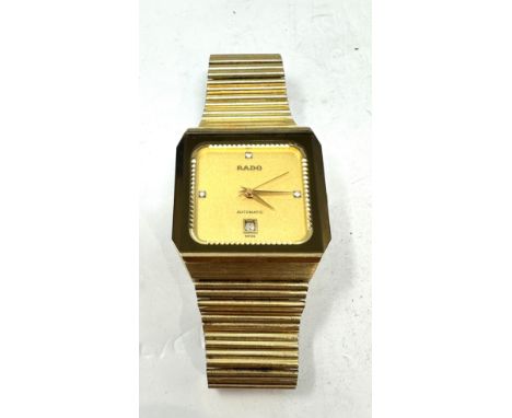 Vintage gents gold tone Rado automatic tv dial wristwatch the watch is ticking 