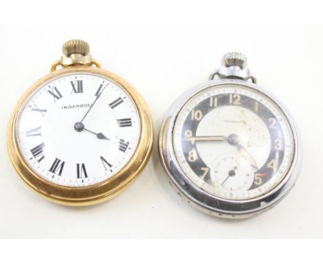 Mens Vintage Ingersoll Pocket Watch Hand-Wind Working x 2 