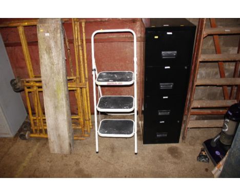 A small metal step ladder