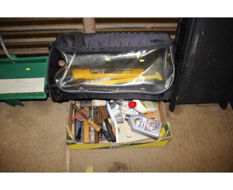 A box of various hand tools etc.