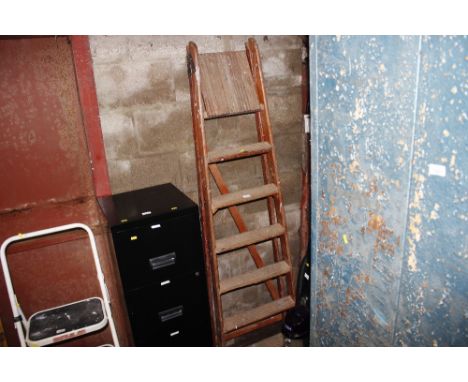 A wooden step ladder