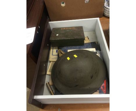 Box of assorted including helmet etc.