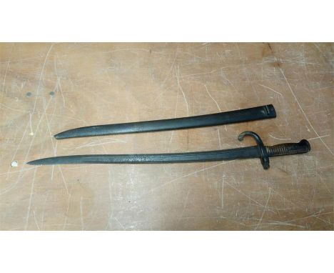 A Continental bayonet together with matching numbers scabbard