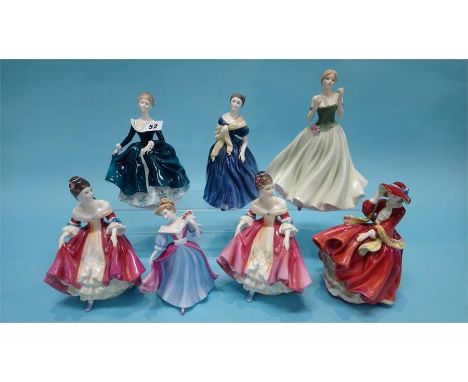 Seven Royal Doulton and Worcester ladies