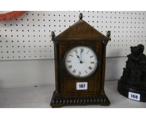 A 19TH CENTURY MAHOGANY MANTLE CLOCK A/F