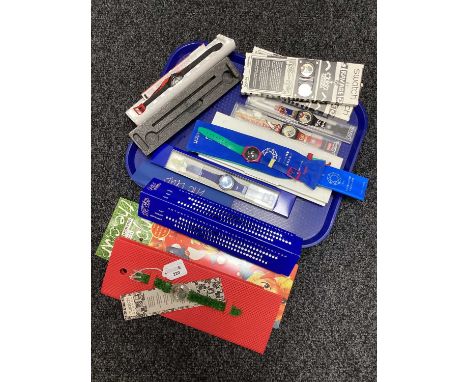 Swatch by Ravage, boxed sets; Crystal Surprise 1994, Club Watch 99, Club Watch 97, Swatch Point of View. (6)