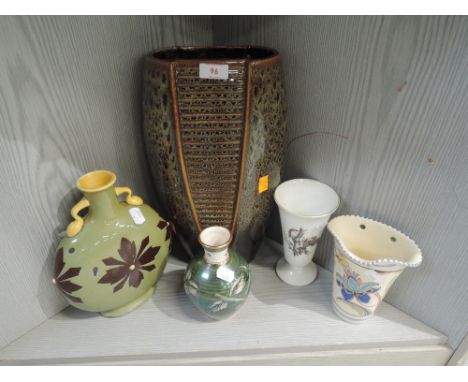 A selection of ceramics including 70's style vase