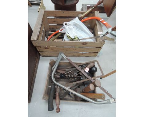 a selection of wood working and similar tools