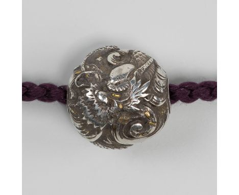 SHUGYOKU: A FINE SILVER OJIME DEPICTING A DRAGONBy Shugyoku, signed Shugyoku 秀玉Japan, 19th centuryFinely worked and depicting