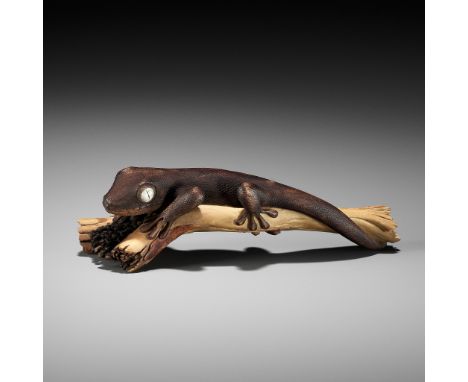 CORNEL SCHNEIDER: GECKO ON BRANCHBy Cornel Schneider (1965–), signed with the artist's initials 'CS'Switzerland, 2001Superbly