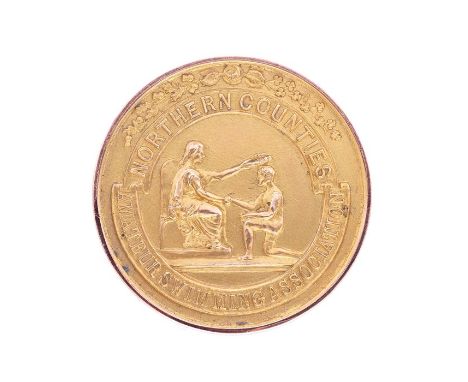 Lucy Morton: A 9ct gold Northern Counties Amateur Swimming Association medal, inscribed to reverse 'Breast Stroke Championshi