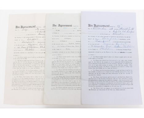 Ray Lambert: A collection of three of Ray Lambert's contracts from his time at Liverpool, comprising: Lambert's first profess