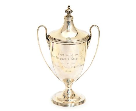 Golf: A hallmarked silver golf trophy, inscribed 'Presented to The Southwell Golf Club by The Marquess and Marchioness of Tit