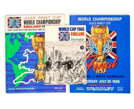 World Cup: An England v. West Germany, 1966 World Cup Final programme, 30th July 1966, teams neatly written in, together with