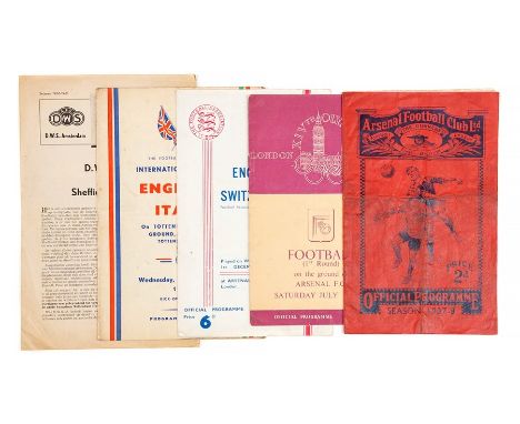 Miscellaneous: A collection of assorted miscellaneous programmes to comprise: Arsenal v. Wolverhampton Wanderers 4/9/1937, Ol