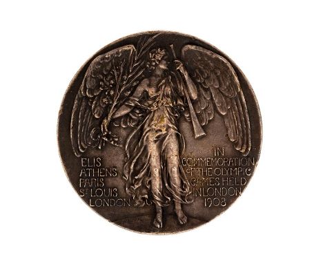 Olympics:&nbsp;A commemorative medallion, for the London 1908 Olympic Games.