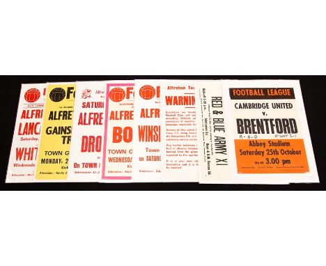 **AWAY CW **Posters: A collection of eight football posters advertising football matches to include Alfreton Town interest: v