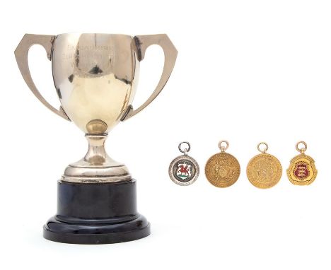 Ray Lambert: A collection of three 9ct gold medals, awarded to Ray Lambert, to comprise: 'West Lancashire Football League' 'L