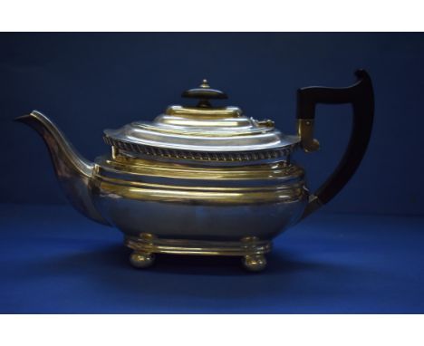 A silver Georgian style teapot, by Mappin &amp; Webb Ltd,&nbsp;Sheffield 1930,&nbsp;676g all in. 