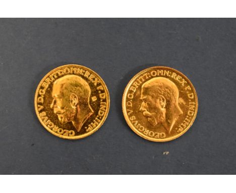 Two sovereign style coins, dated 1927, having S A mint mark, Arabic design incorporated to one. 