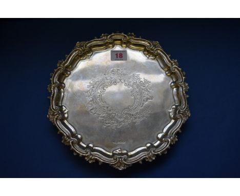 An Edwardian silver salver, by Walker &amp; Hall,&nbsp;Sheffield 1904, 25cm diameter, 516g. 