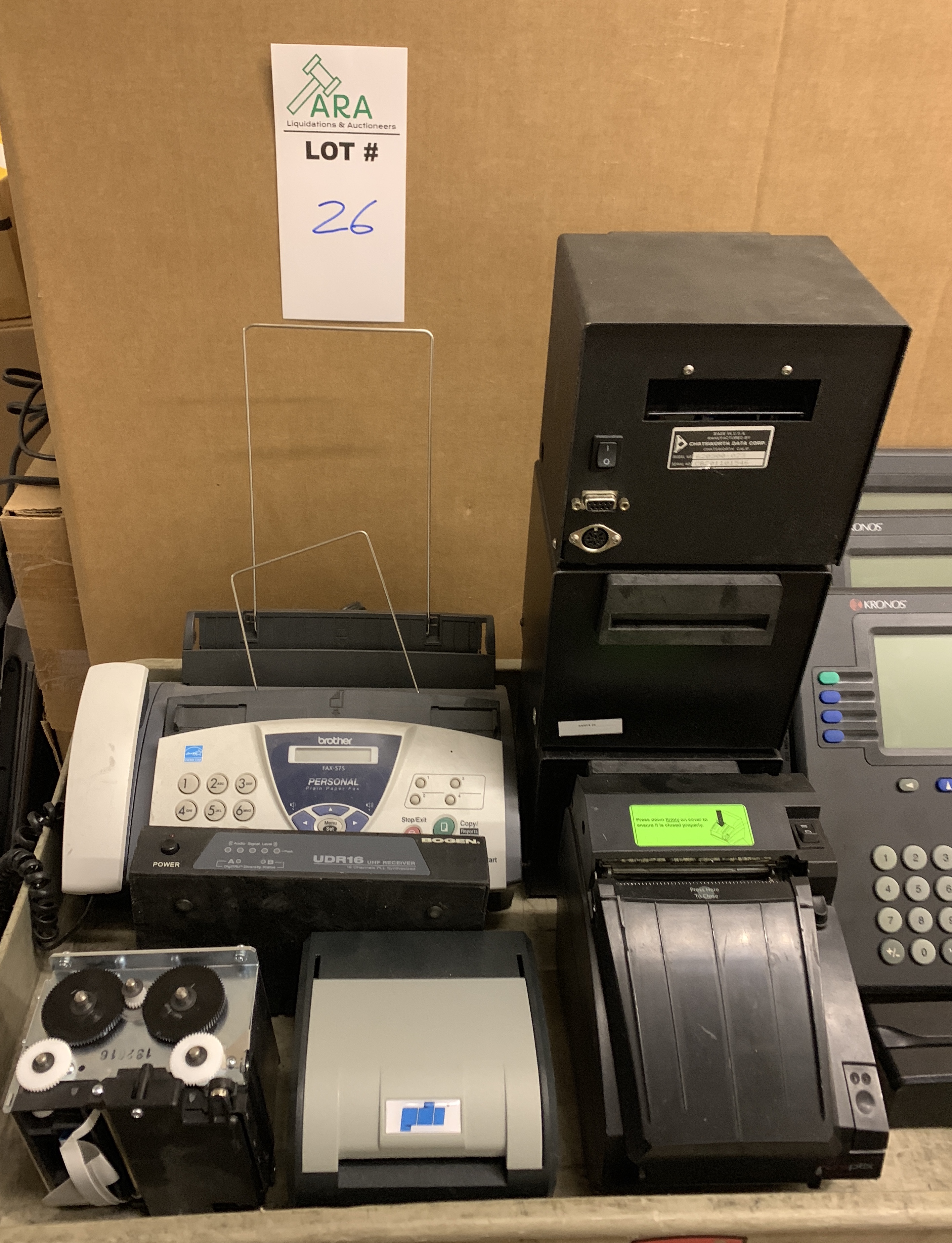 LOT OF RECEIPT PRINTERS AND ELECTRONIC TIME CARD MACHINES ALL ITEMS ARE