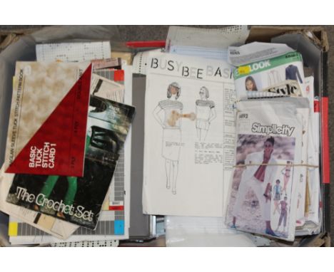 A COLLECTION OF VINTAGE SEWING PATTERNS, KNITTING PATTERNS ETC.