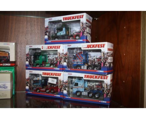 FIVE BOXED LIMITED EDITION CORGI TRUCKFEST MODEL TRUCKS