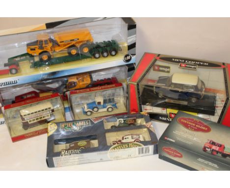 A COLLECTION OR BOXED DIE CAST TOY CARS AND VEHICLES TO INCLUDE CARARAMA TRUCKS, CORGI VINTAGE GLORY, MATCHBOX MODELS OF YEST