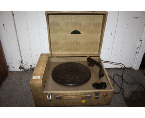 A VINTAGE COLLARO MICROGRAM RECORD PLAYER WITH BAKELITE ARM