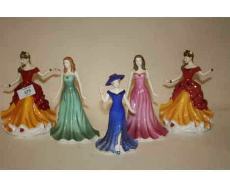 A SELECTION OF ROYAL DOULTON FIGURES TO INCLUDE EMERALD. RUBY AND BELLE, ONE A/F