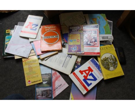 A SMALL BOX OF ORDNANCE SURVEY MAPS TOGETHER WITH A BOX OF VINTAGE CAMERA CASES