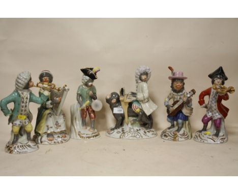 A SET OF SIX REPRODUCTION CERAMIC MONKEY FIGURES, H APPROX 26 CM