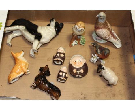 A COLLECTION OF ANIMAL FIGURES TO INCLUDE GOEBEL FIGURES, JOHN BESWICK OWL FIGURE ETC.