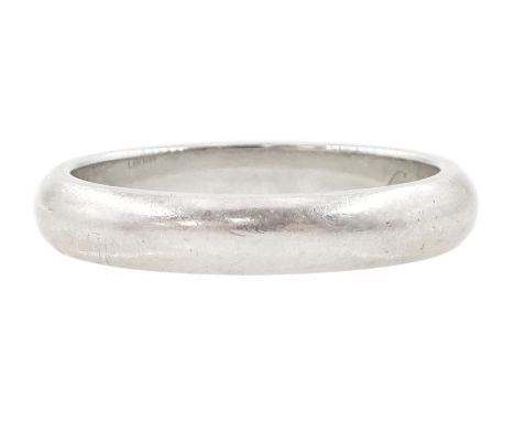 Cartier platinum wedding band, hallmarked, boxed with certificateCondition Report:Approx 6.2gm, size L-M, depth = 3.45mm, som