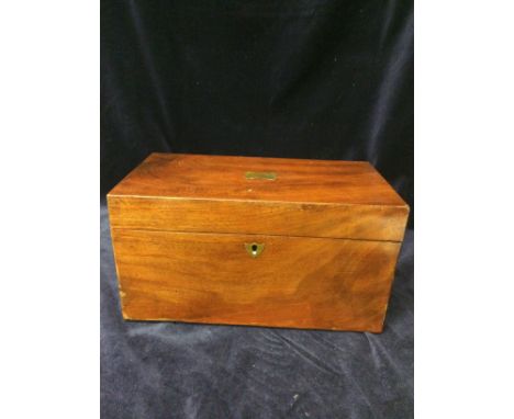 A mahogany tea caddy 