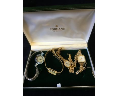 A selection of watches to include two Accurist, one Timex and one by Limit.